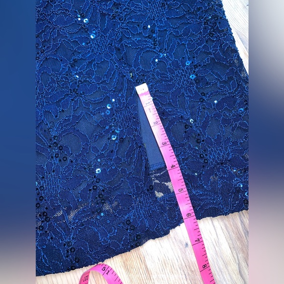 Off Shoulder Lace Sequined Sleeve Detail Dress - Picture 9 of 15